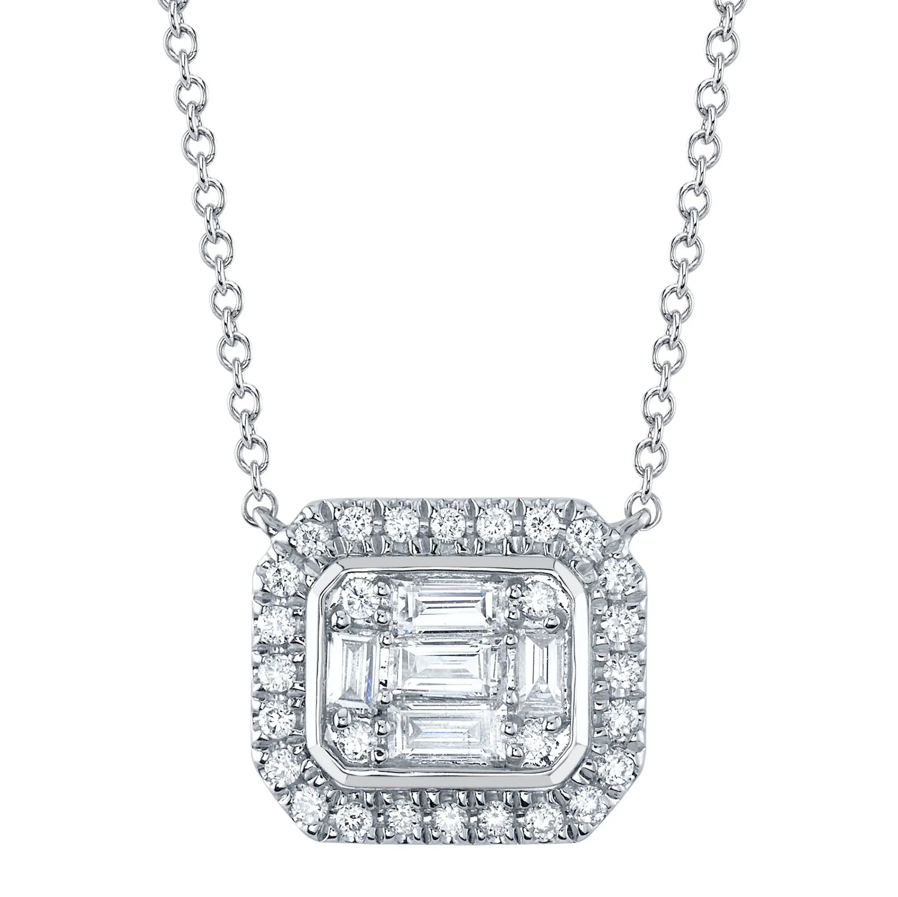 0.41CT DIAMOND BAGUETTE NECKLACE 