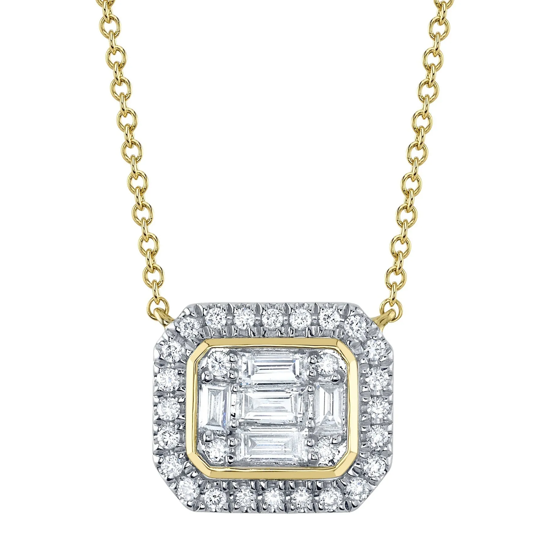 0.41CT DIAMOND BAGUETTE NECKLACE 