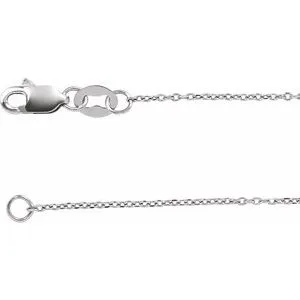 10K White 1 mm Diamond-Cut Cable 16" Chain 