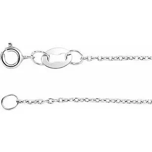 10K White 1 mm Diamond-Cut Cable 16" Chain 