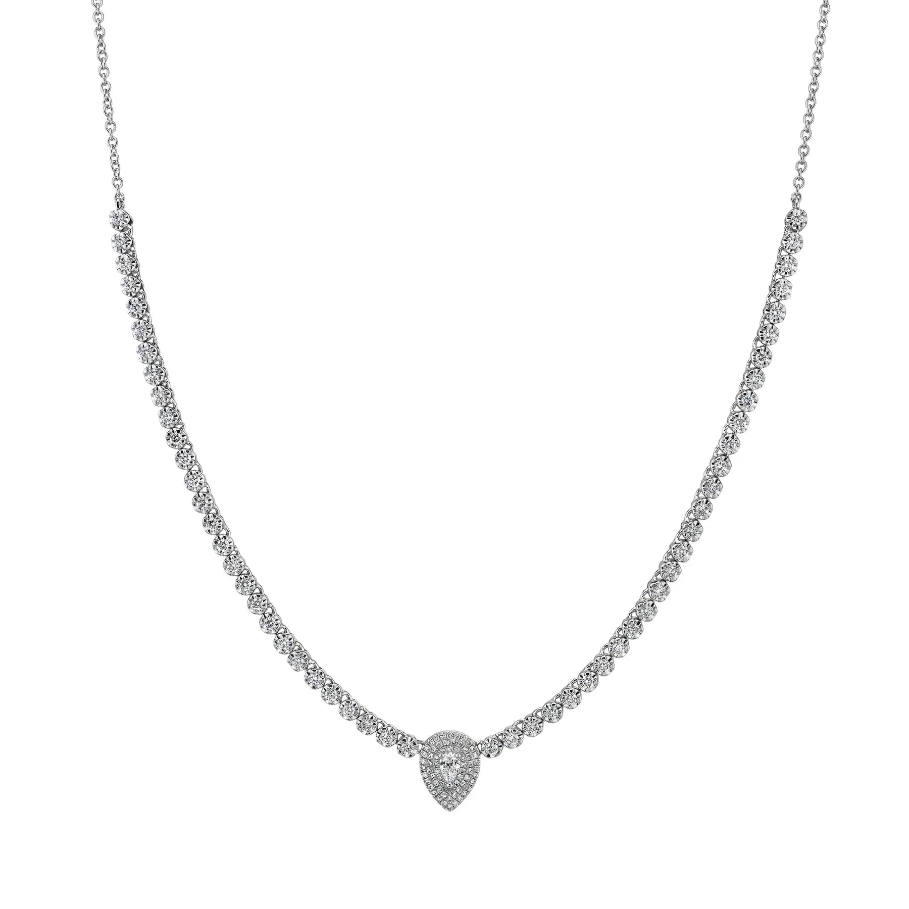 1.28CT DIAMOND PEAR NECKLACE 