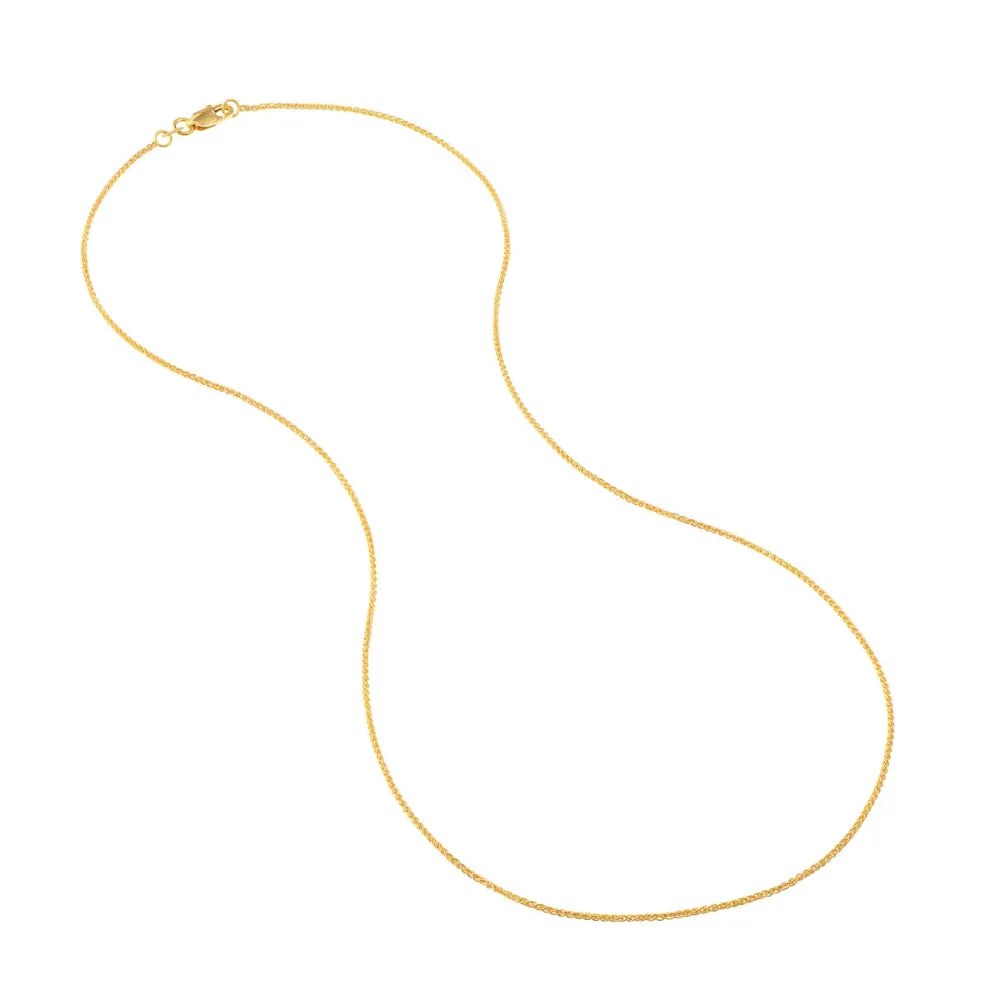 14k Gold 1.05mm Wheat Chain