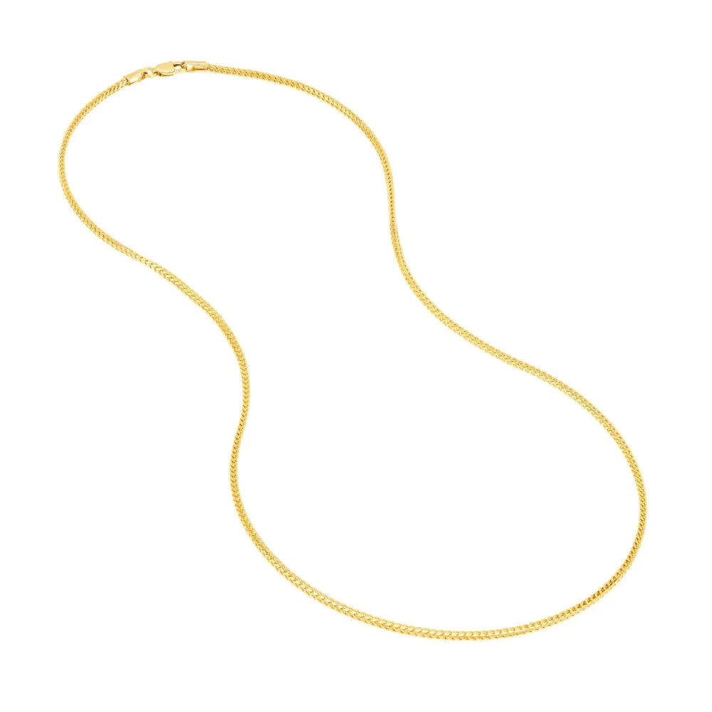 14k Gold 1.55mm Franco Chain
