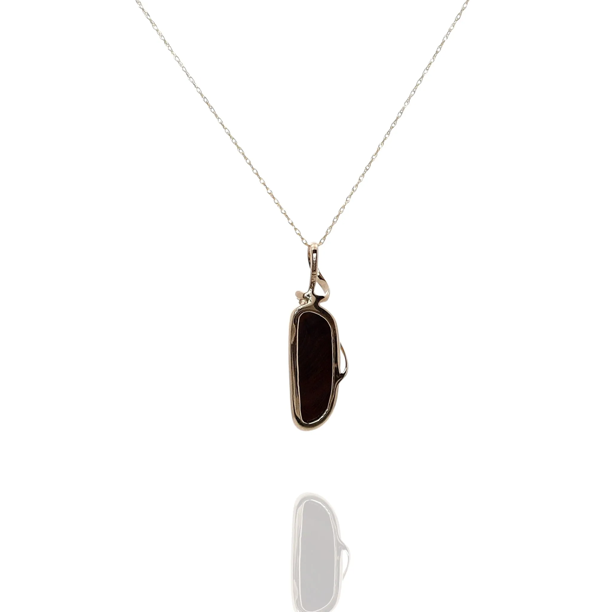 14k Gold Australian Opal Doublet Pendant