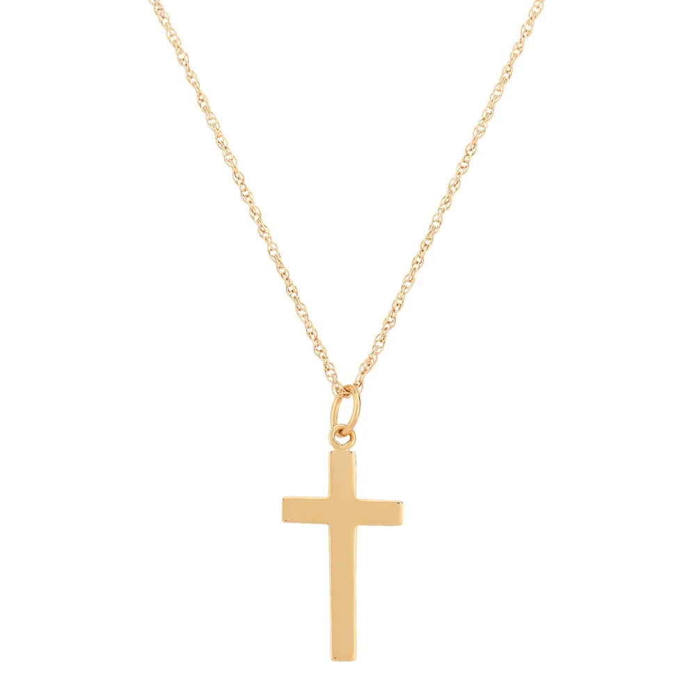 14k Gold Cross Pendant Necklace 