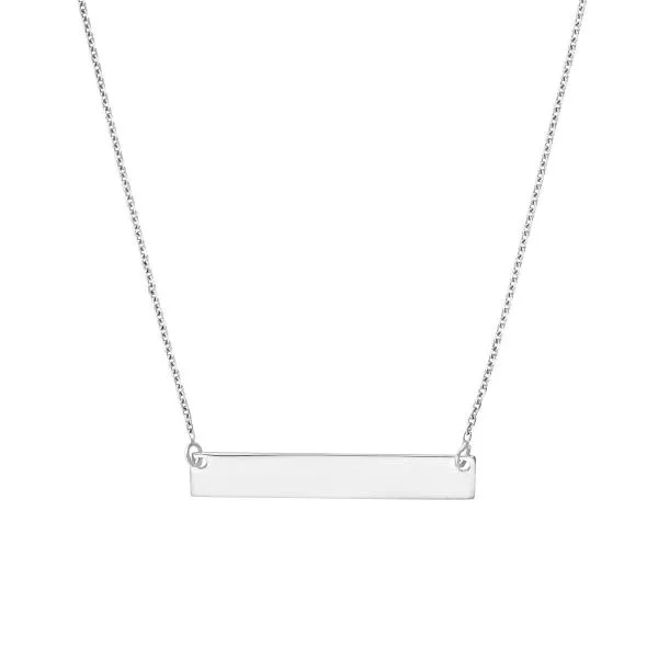 14k Gold Engravable Mini Bar Necklace