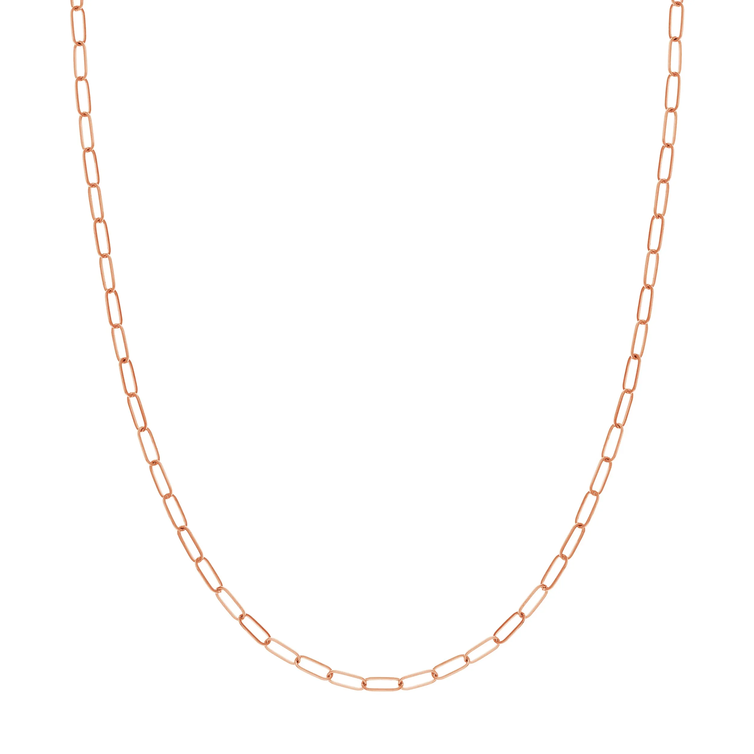 14k Gold Paper Clip Chain Necklace