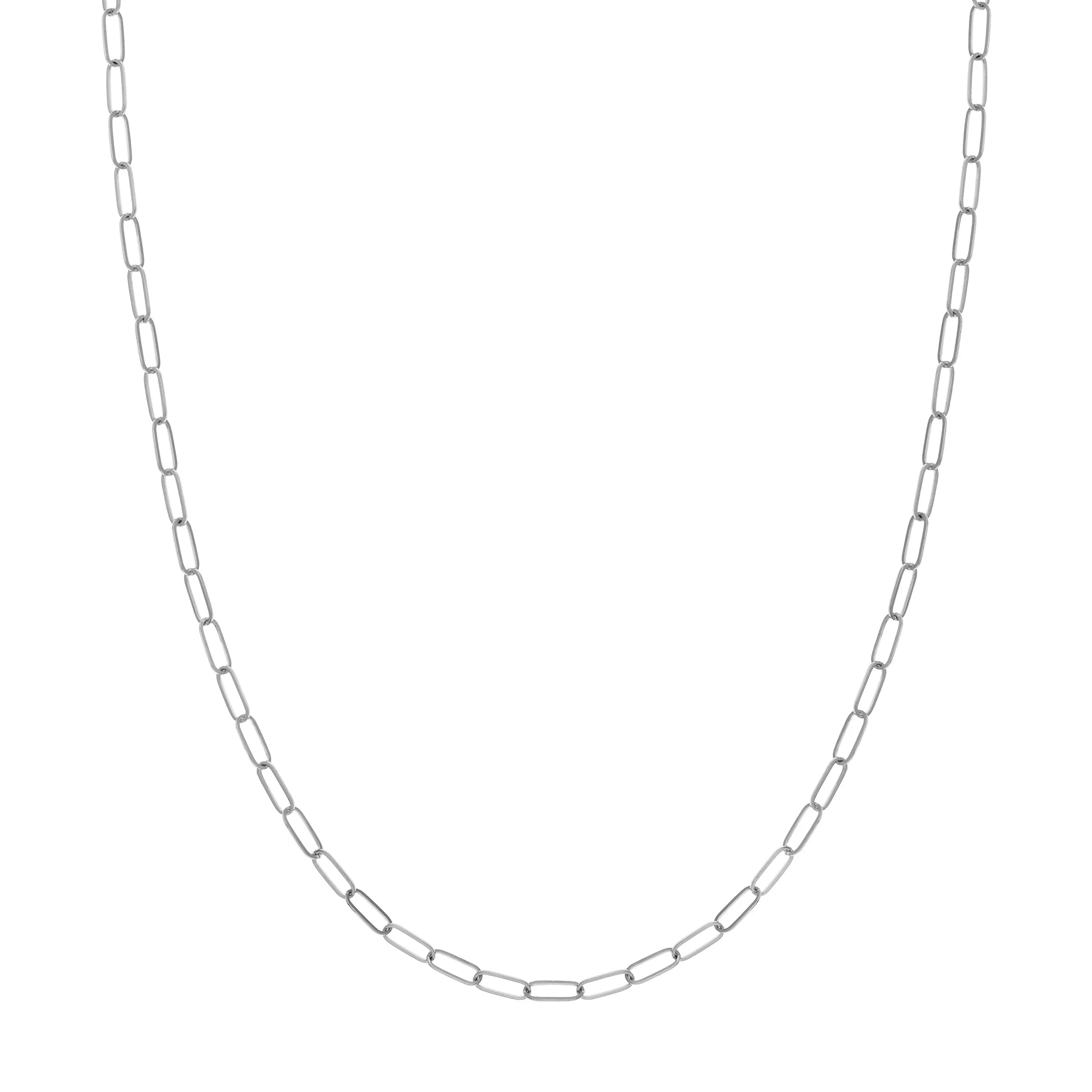 14k Gold Paper Clip Chain Necklace