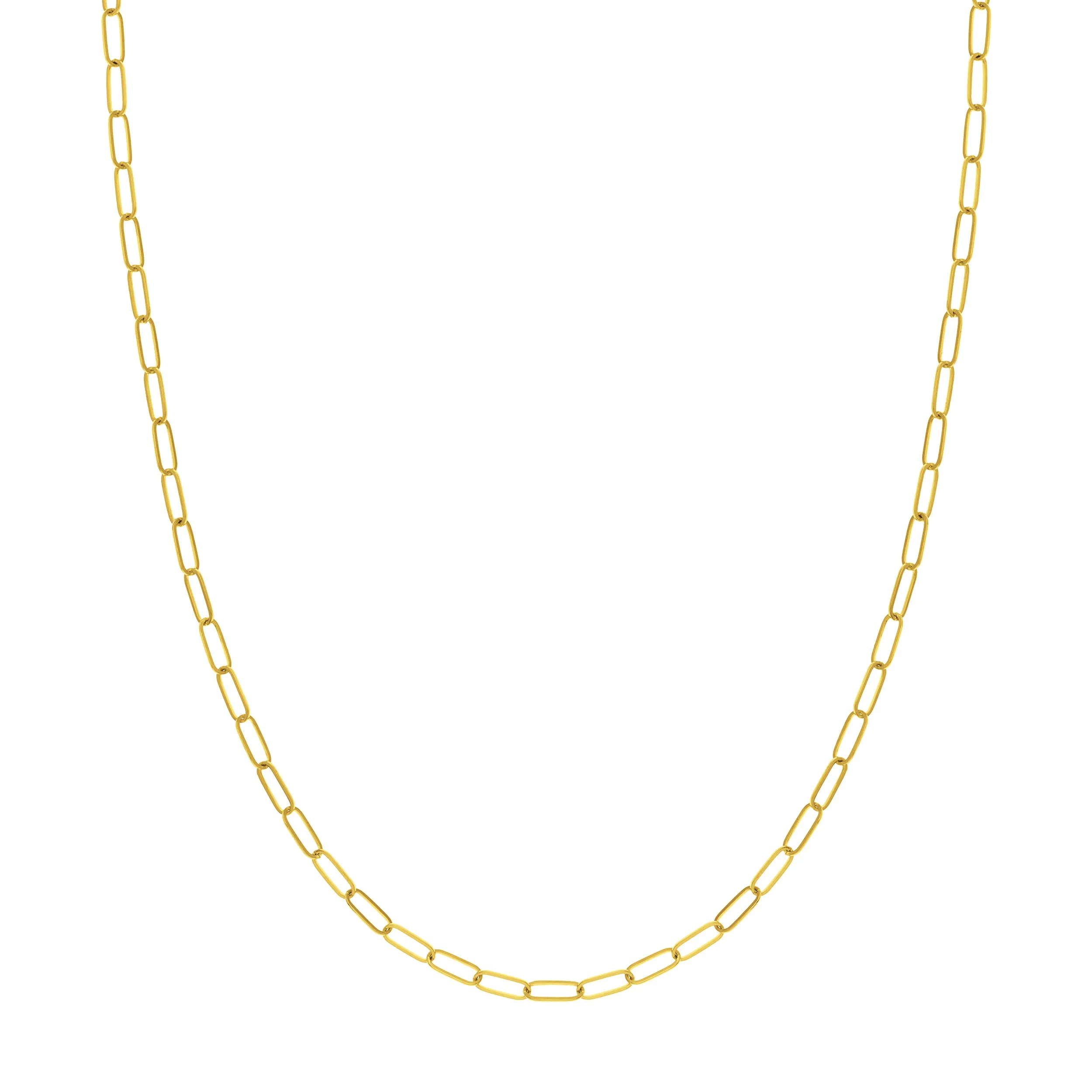 14k Gold Paper Clip Chain Necklace 