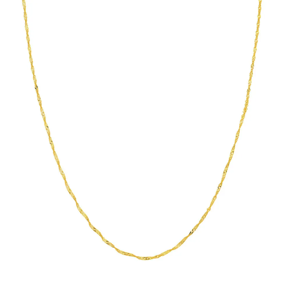 14k Gold Singapore Chain Necklace, 18" 