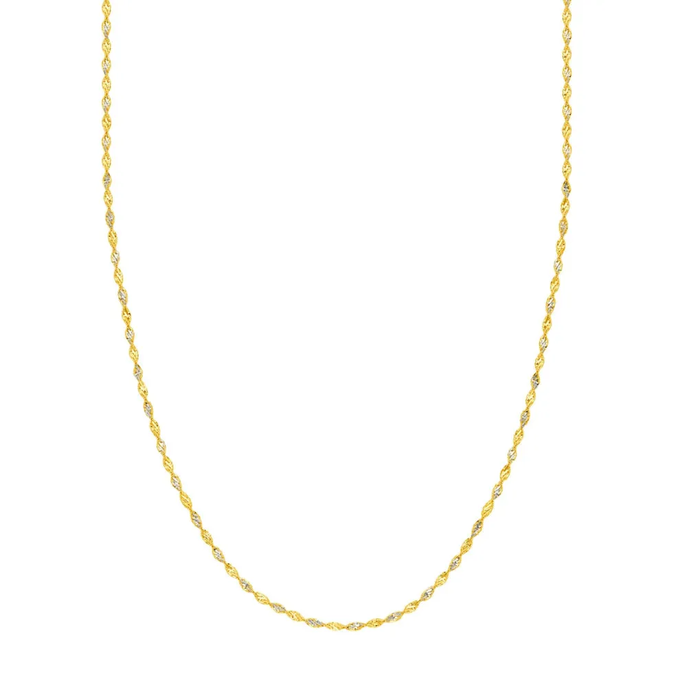 14k Gold Two-Tone Diamond-Cut Chain 