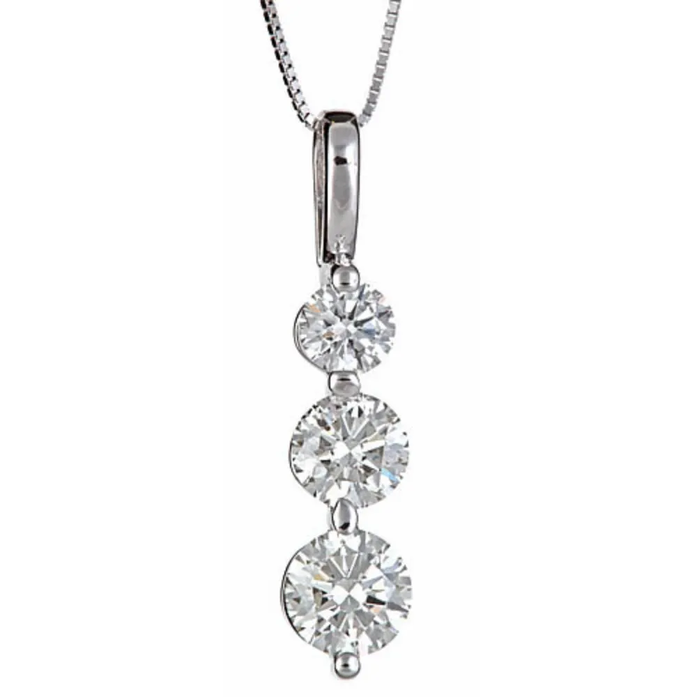 14k Graduated Diamonds Pendant 
