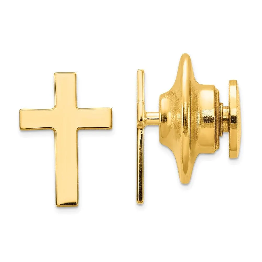 14k Polished Cross Tie Tac 