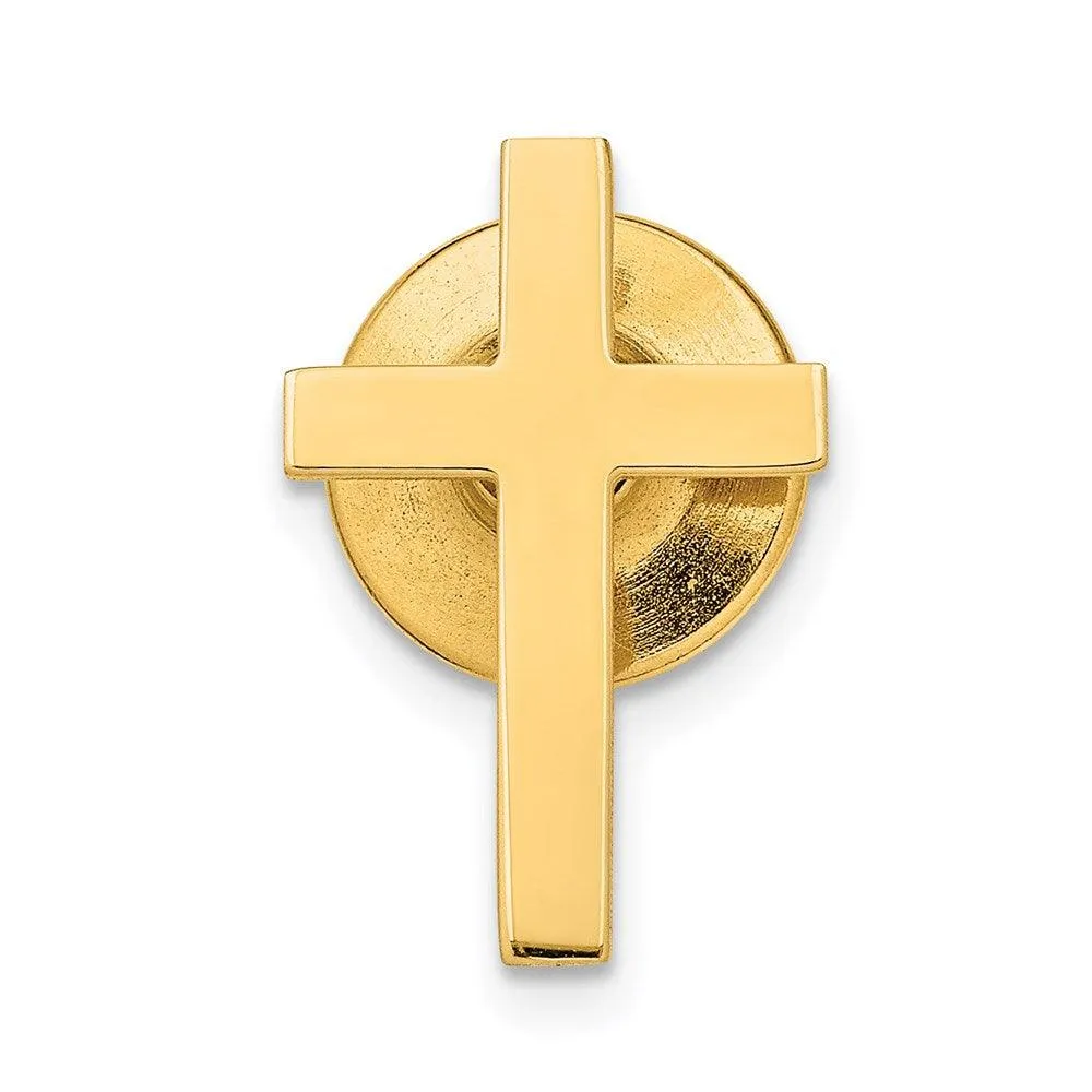 14k Polished Cross Tie Tac 