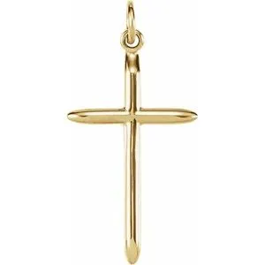 14K Rose 25.7x14 mm Cross Pendant