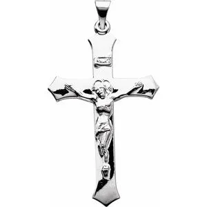 14K Rose 47.3x25.5 mm Crucifix Pendant
