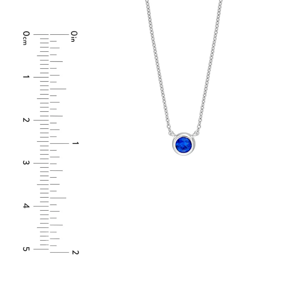 14k Sapphire Stone Bezel Necklace