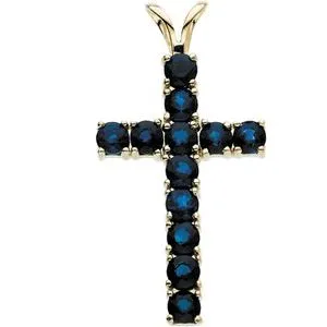 14K White 1 1/5 CTW Lab-Grown Diamond Cross Pendant