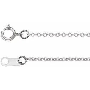 14K White 1 mm Cable 20" Chain 