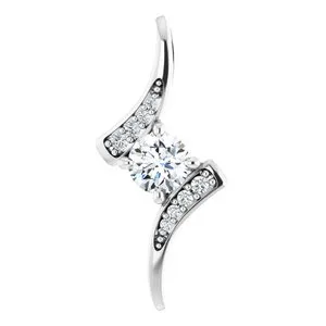 14K White 1/3 CTW Natural Diamond Pendant 