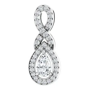 14K White 1/3 CTW Natural Diamond Pendant 