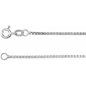 14K White 1.3 mm Diamond-Cut Box 20" Chain 
