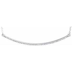 14K White 1/6 CTW Natural Diamond Bar 16-18" Necklace 