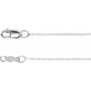 14K White .75 mm Rope 16" Chain 