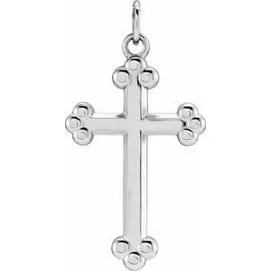 14K White Cross Pendant