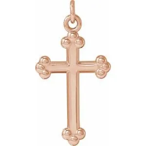 14K White Cross Pendant