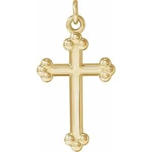 14K White Cross Pendant