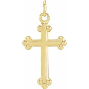 14K White Cross Pendant