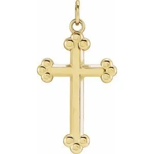 14K White Cross Pendant
