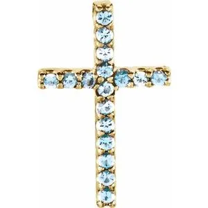 14K Yellow .06 CTW Natural Diamond Petite Cross Pendant