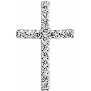 14K Yellow .06 CTW Natural Diamond Petite Cross Pendant