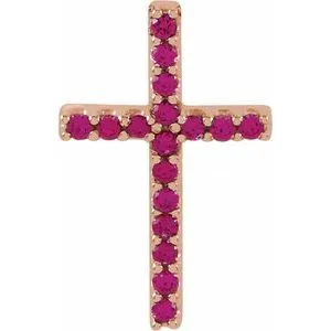 14K Yellow .06 CTW Natural Diamond Petite Cross Pendant