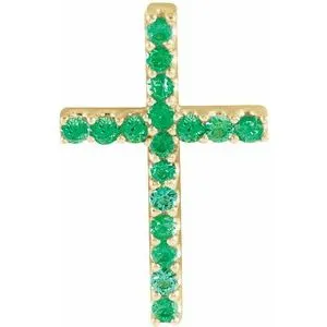 14K Yellow .06 CTW Natural Diamond Petite Cross Pendant