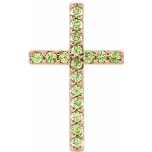 14K Yellow .06 CTW Natural Diamond Petite Cross Pendant