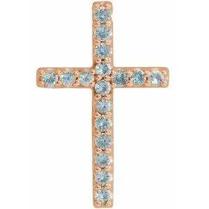 14K Yellow .06 CTW Natural Diamond Petite Cross Pendant