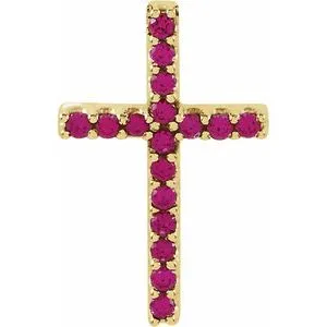 14K Yellow .06 CTW Natural Diamond Petite Cross Pendant