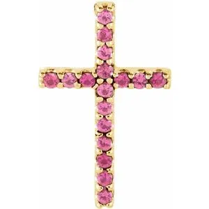 14K Yellow .06 CTW Natural Diamond Petite Cross Pendant