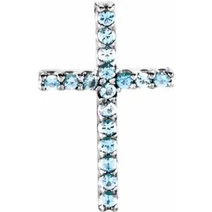 14K Yellow .06 CTW Natural Diamond Petite Cross Pendant