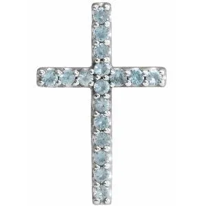 14K Yellow .06 CTW Natural Diamond Petite Cross Pendant