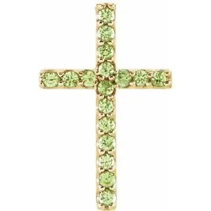 14K Yellow .06 CTW Natural Diamond Petite Cross Pendant