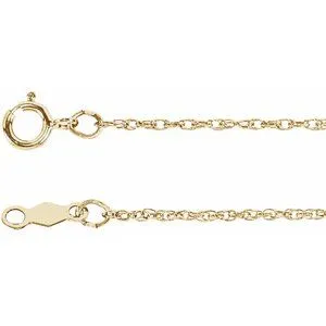 14K Yellow 1 mm Rope 24" Chain 