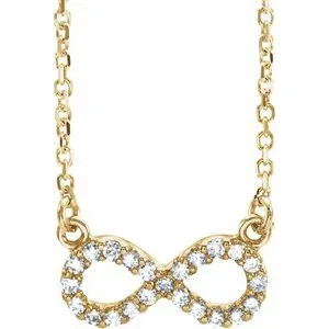 14K Yellow 1/10 CTW Natural Diamond Infinity 16 1/2" Necklace 