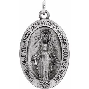 14K Yellow 12x8 mm Oval Miraculous Medal