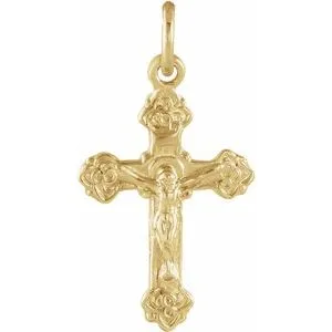 14K Yellow 14x9 mm Youth Crucifix Pendant 