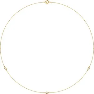 14K Yellow 1/5 CTW Natural Diamond 3-Station 18" Necklace 