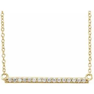 14K Yellow 1/6 CTW Natural Diamond Bar 16-18" Necklace 